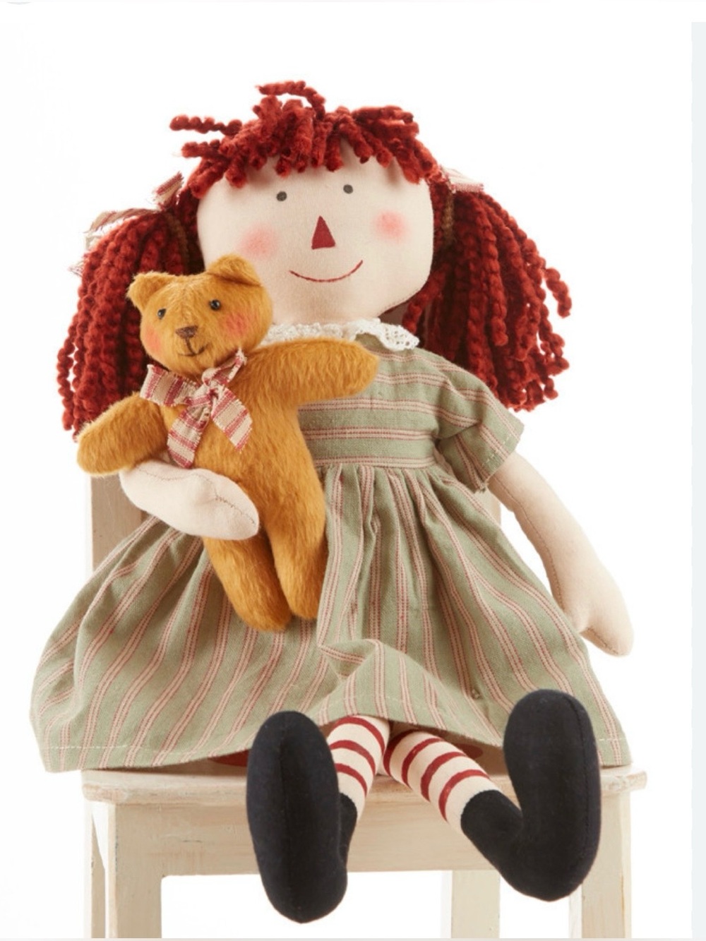 Raggedy Rag Doll Tots w Plush Bear 17"   New